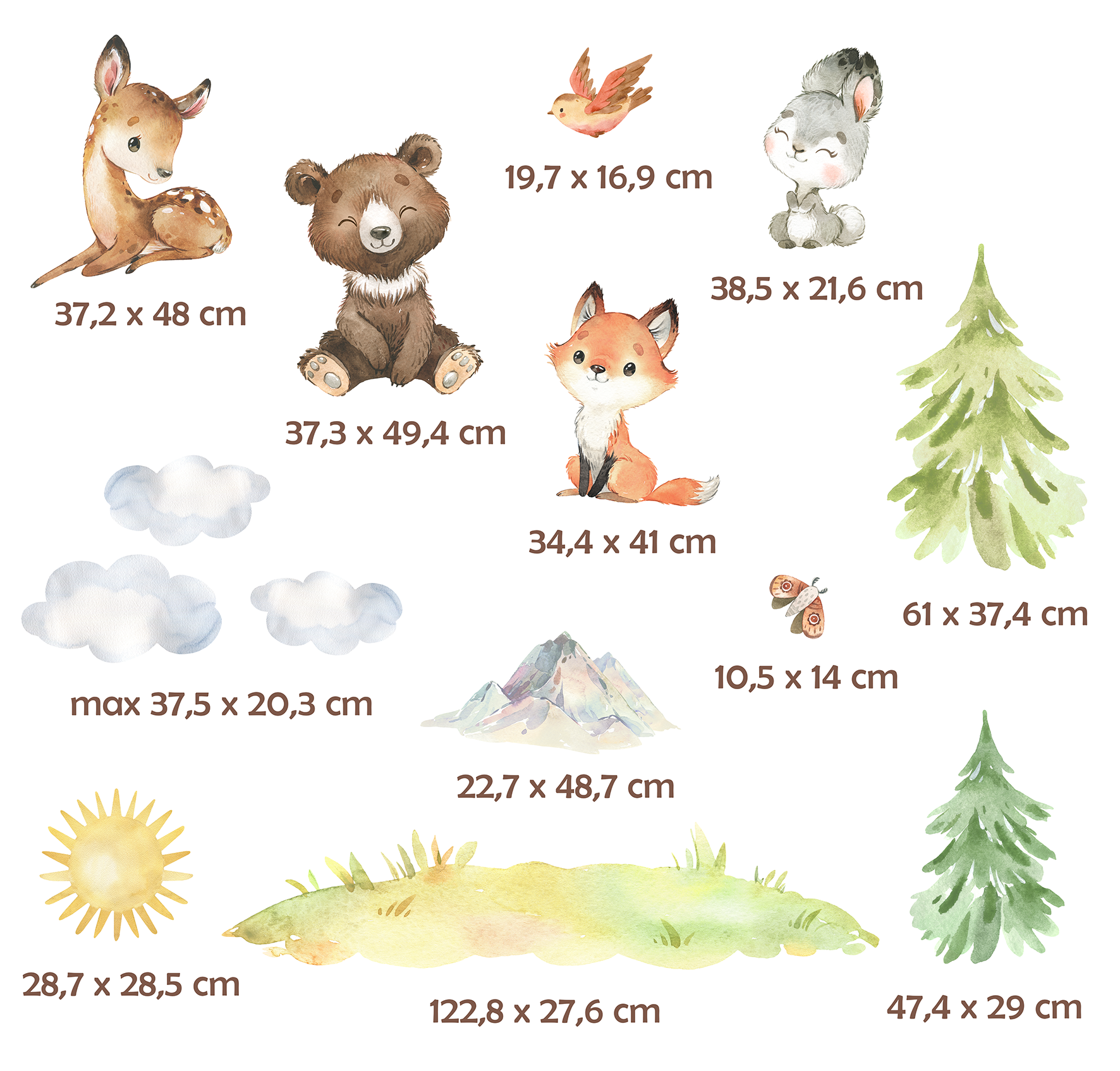 Naklejki na ścianę dla dzieci zwierzęta leśne duże - obrazek 8